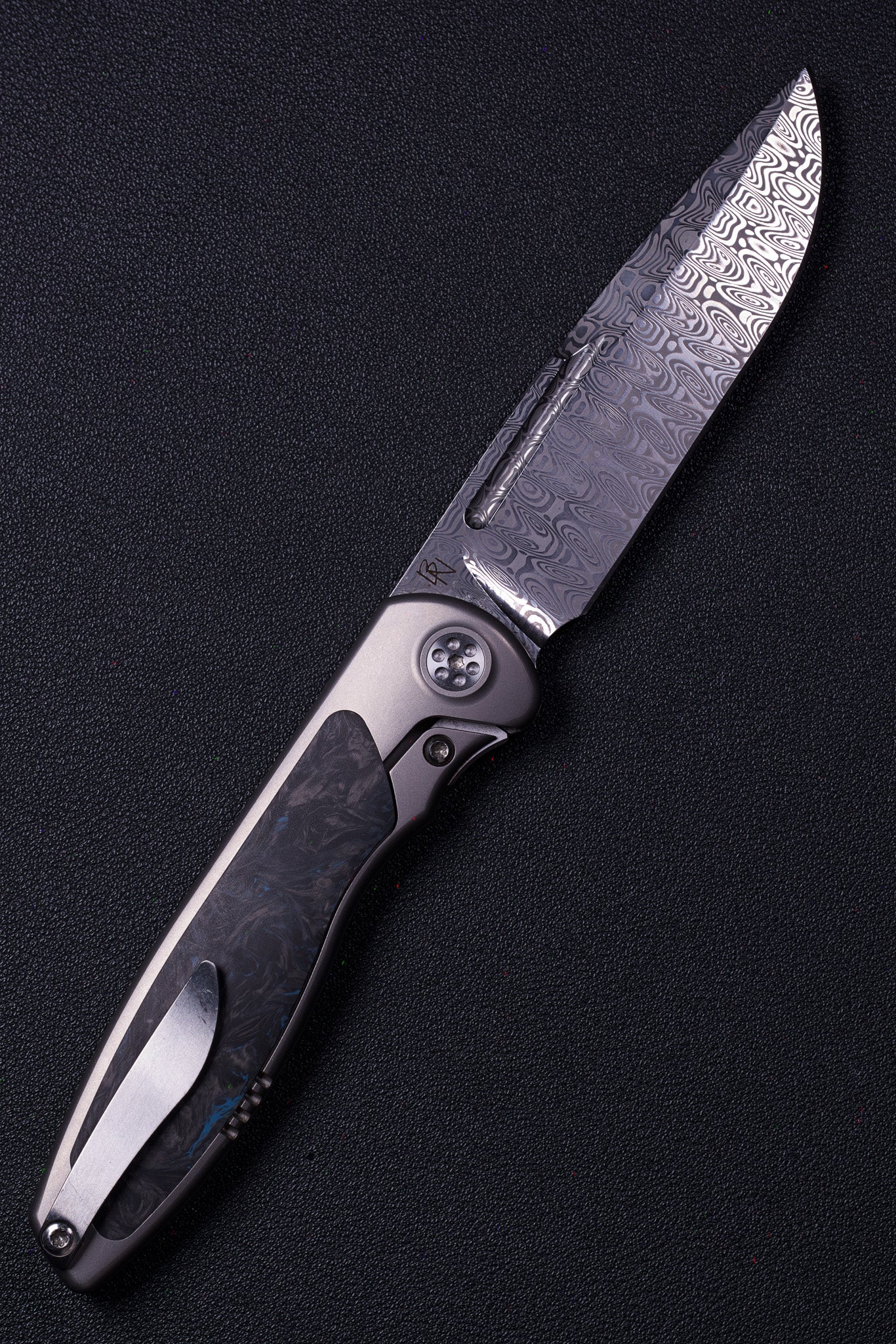Sharp by Design Mini Tempest - Damasteel Blue Dark Matter CF