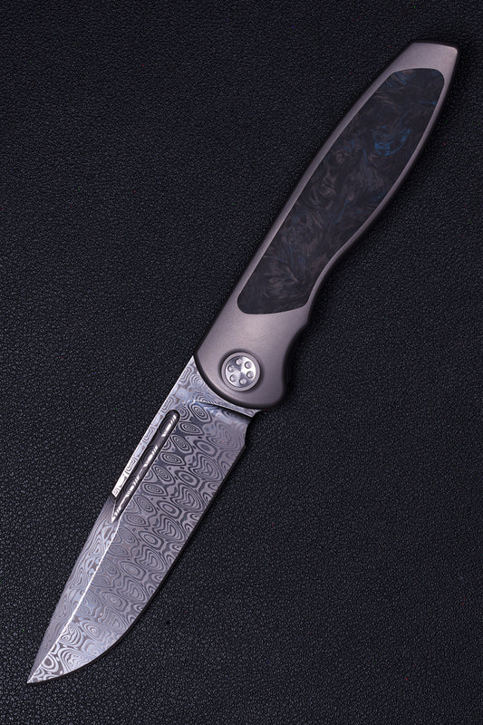 Sharp by Design Mini Tempest - Damasteel Blue Dark Matter CF