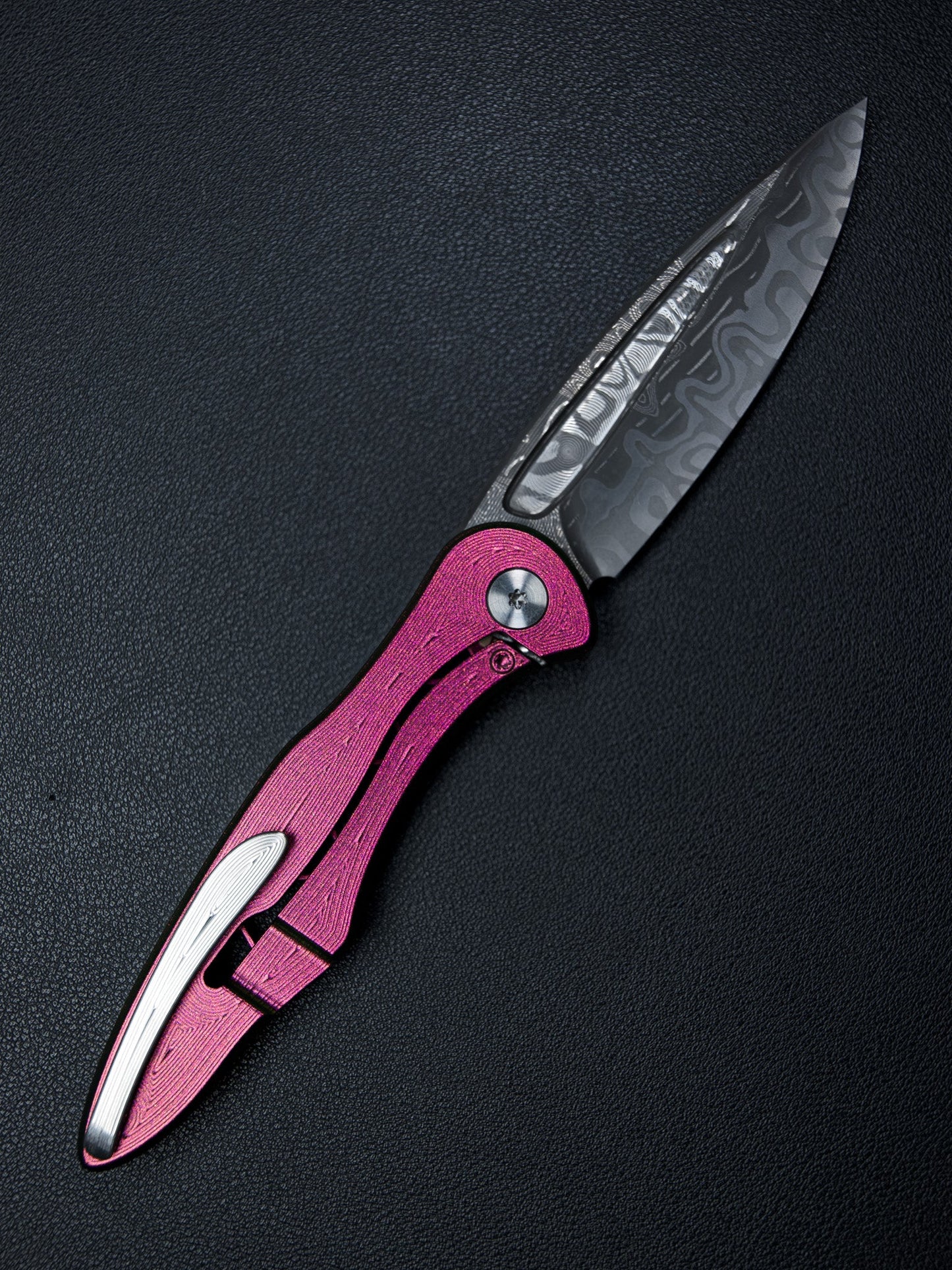 Everburn Brimwulf Damascus - Bladeshow Atlanta Colorshift Cerakote