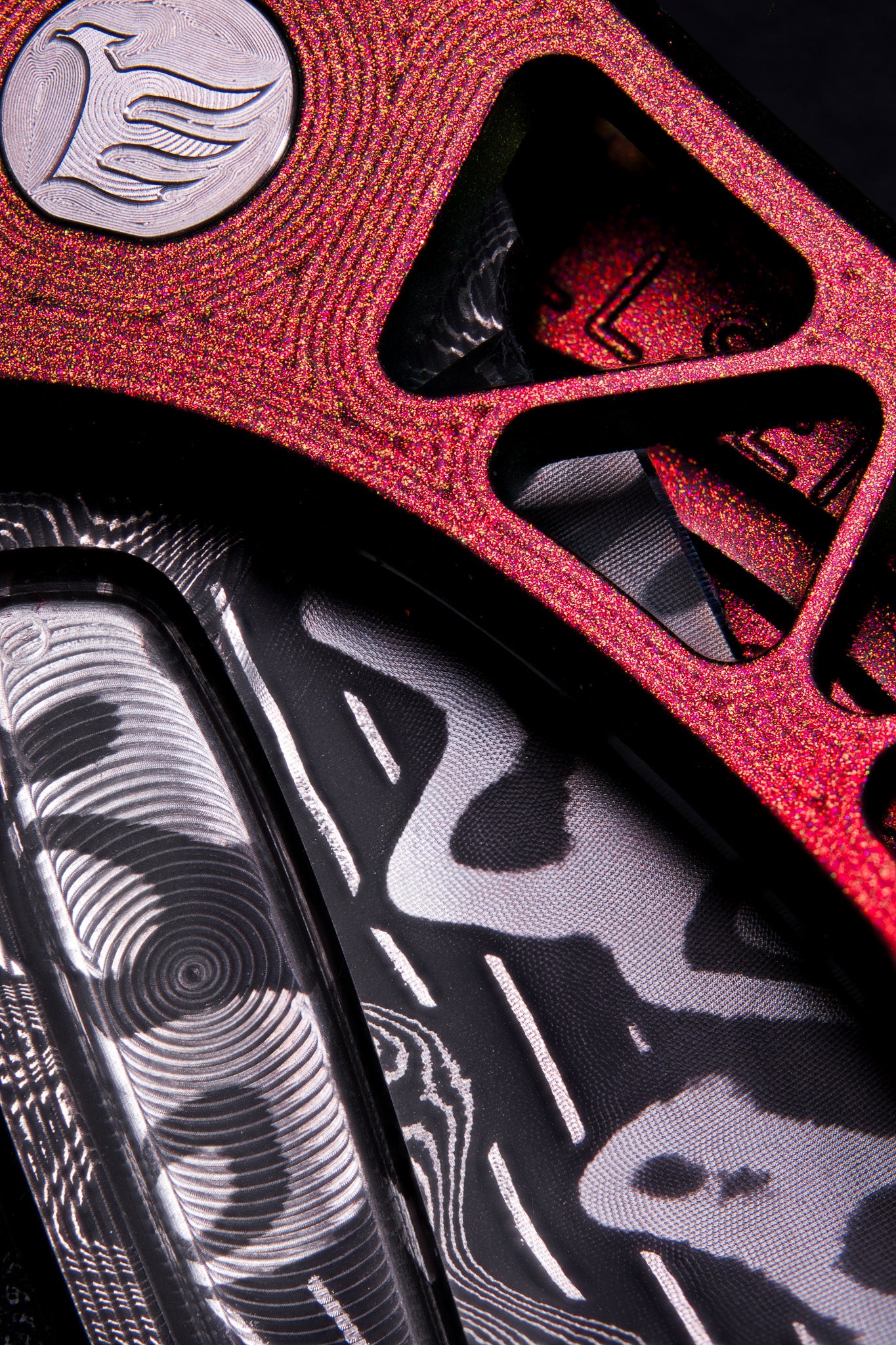 Everburn Brimwulf Damascus - Bladeshow Atlanta Colorshift Cerakote